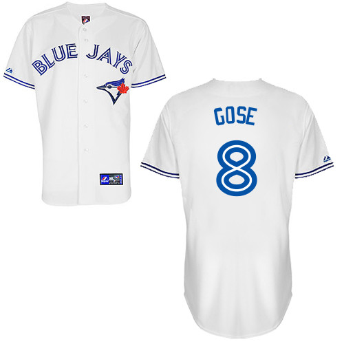 Anthony Gose #8 Youth Baseball Jersey-Toronto Blue Jays Authentic Home White Cool Base MLB Jersey